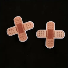 2pcs Fashion Bandage Patches DIY Stickers, Embroidery Applique Iron On Heat Patches For Jackets, Sew On Patches For Clothing Backpacks T-Shirt Summer, School - Camel - View 2