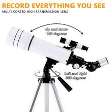 望遠鏡適用於成年人&兒童,70mm光圈(15X-150X)適用於天文學初學者,便攜旅行望遠鏡帶手機適配器&無線遙控器,天文學禮物適用於兒童黑色 - 黑與白 - 查看 5