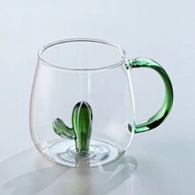 A 350ml Large Capacity Creative Cartoon Wishing Cup, Handmade 3d Animal And Plant Glass Accessories, Made Of High Borosilicate Glass, With Strong Transparency, High And Low Temperature Resistance, Strong, Dirt-Resistant, Can Be Used As Juice Cup, Coffee Cup, Glass, Milk Tea Cup, Suitable For Christmas Gifts And Birthday Gifts For Friends, Family, Couples And Children. - Clear - View 5