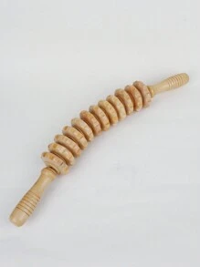 1件装弧形12轮全身按摩工具，木质肌肉放松器，米色 - 米色 - 查看 1