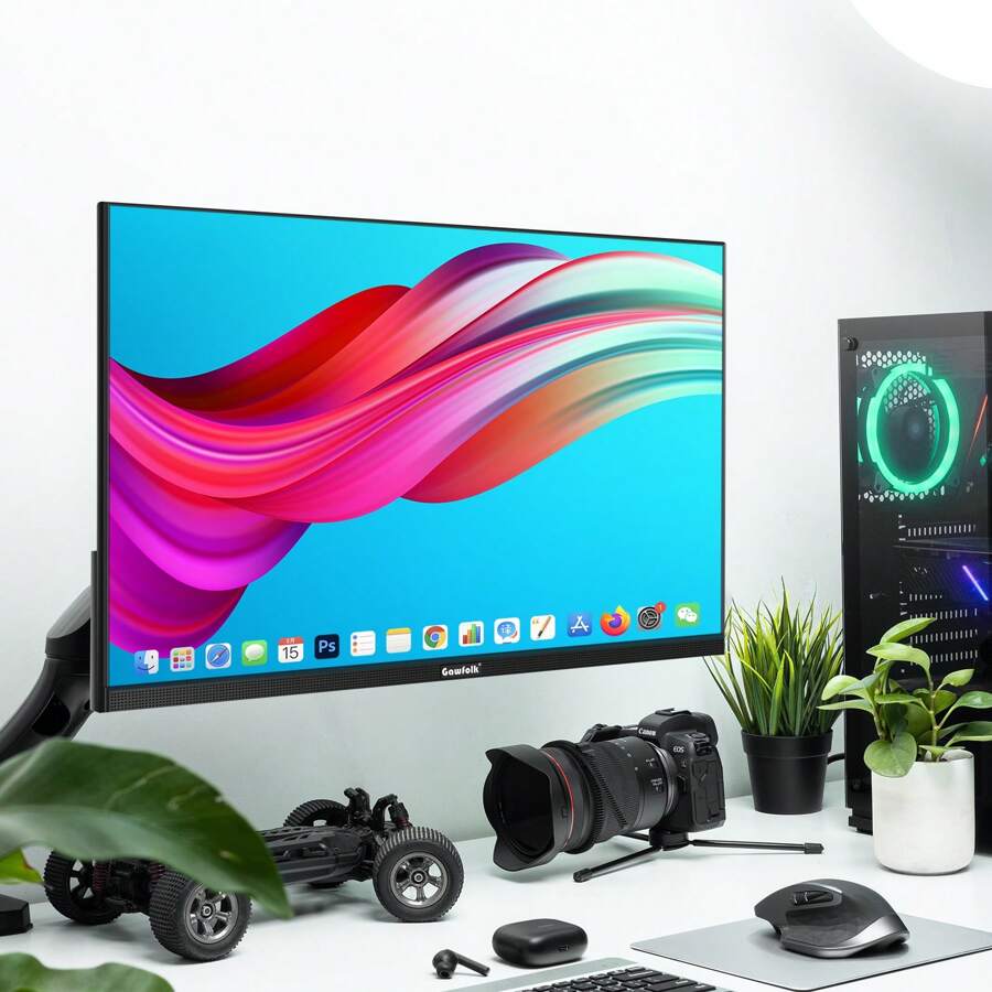 Gawfolk 22 Inch Computer Monitor, 100Hz UltraThin Zero Frame Curved