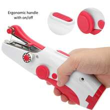 Nuevo Mini Máquina De Coser Eléctrica Portátil De Mano Para Uso Doméstico, Práctica - Rojo - Ver 4