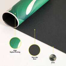 1pc Printed Desk Pad, Waterproof, Non-slip & Oversized Mouse Pad For Office & Home Desktop Protection - Green - View 3