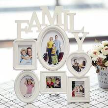 1pc Black Family Photo Frame Combination For Wall Hanging, Classic Style Wedding Decoration Baby Shower Easter Gifts Things For Girls/Boys - Black - View 3