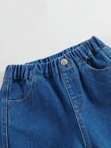 吐溫女孩秋季休閒時尚闊腿牛仔褲