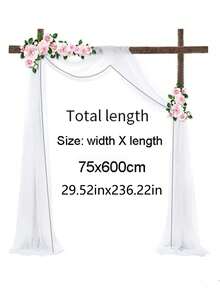 1入組75*600cm婚禮拱門薄紗紗卷,婚禮,生日派對背景裝飾,萬聖節,聖誕節裝飾 - 藏蓝色 - 查看 3