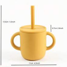 1入組寶寶矽膠雙手柄飲水杯(附吸管),淺紫色和紅色 - 粉色 - 查看 3