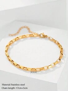 Pulsera De Pareja Con Estilo Gótico Chapada En Oro De 18k De Acero Inoxidable Para Mujeres, Regalo De Aniversario