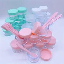 9 Pcs 20ml Cosmetic Jar With Spatula - Perfect For Lotions, Face Creams, Masks, Ointments, Eye Shadows, And Travel Storage - Rhinestones And Samples Included,Makeup,Cheap,Room Decor,Vanity,Travel,Bedroom,Makeup Accessories