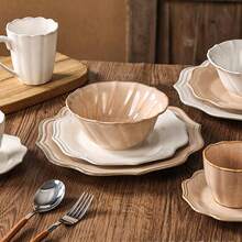 1pc High-end Light Grey Ceramic Bowl Or Plate For Home Decoration - Light Grey - View 6