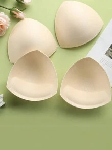 2 Piezas De Relleno Para Brasier Femenino, Transpirables, Finos Y Gruesos En Forma Triangular/redonda - Albaricoque - Ver 3