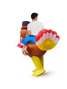 Spooktacular Creations Thanksgiving Turkey Inflatable Costume, Blow up Costume Riding a Turkey Ride-on for Thanksgiving Party, Cosplay event, Outdoors Show Party - Multicolor - View 10