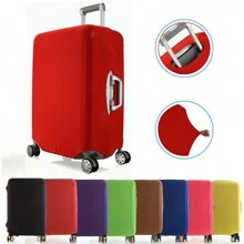 1PC High Elasticity Solid Color Luggage Cover, Suitcase Protective Cover, Travel Accessories Luggage Covers Suitcase Protective Cover For Holiday For Vacation Travel Essentials Travel Accessories - Red - View 1