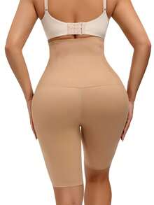 1件女性高腰塑身內衣,前頂釦型,可提臀緊腿 - 杏色 - 查看 6