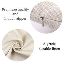 4pcs Christmas Decorative Pillow Covers With Reindeer Pattern, Buffalo Check And Linen Cushion Cases For Living Room - Christmas 17 - View 3