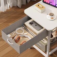 Nightstands Set of 2 with Charging Station and Fabric Storage Drawer, Side Table with Storage for Bedroom, Bedside Tables with Steel Frame - 白色 - 查看 7