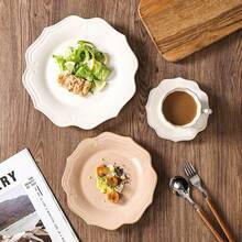 1pc High-end Light Grey Ceramic Bowl Or Plate For Home Decoration - Light Grey - View 3