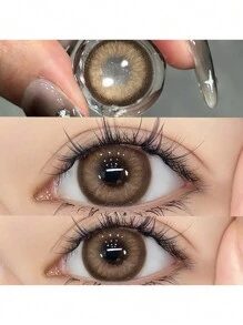 1 副 6 个月彩色隐形眼镜，14.5 毫米设计，漂亮眼妆，适合日常约会和玩耍佩戴，黑天鹅棕色 40% 含水量棕色隐形眼镜万圣节服装角色扮演 - 棕色 - 查看 6