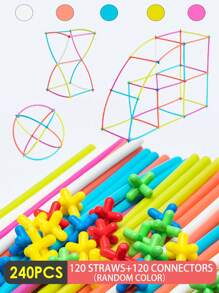 1 Set bunte Morandi-Stil Strohblöcke, 120 Stücke/240 Stücke/360 Stücke/480 Stücke, pädagogische Zauberhafte Bauklötze für Kinder, Kindergarten DIY Bauspielzeug für Jungen und Mädchen, 3-12 Jahre, Raumdekorationen Wintergeschenke, Bob der Baumeister, Spielzeug für 6-Jährige, Brückenspielzeug