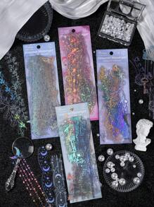 20入組彩虹全息銀色條紋圖案貼紙,防水,適用於裝飾手機殼,平板電腦,日記和筆記本 - 銀色 - 查看 5