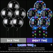 10 PIEZAS Globos luminosos LED transparentes, globos de burbujas con luces de cuerda para decoraciones de cumpleaños, bodas y fiestas (Coloridos), de vuelta a la escuela, Día de San Valentín - transparente - Ver 7