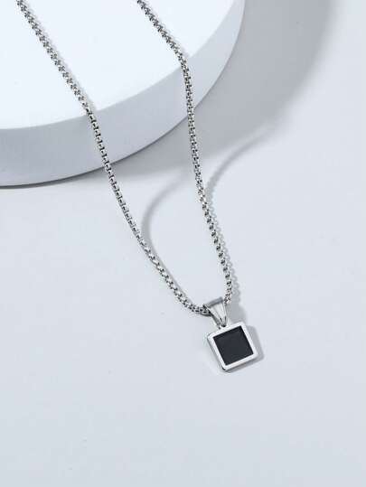 時尚和受歡迎男士幾何掛墜項鍊不銹鋼龐克嘻哈風格適用於首飾類禮品和適用於A時髦