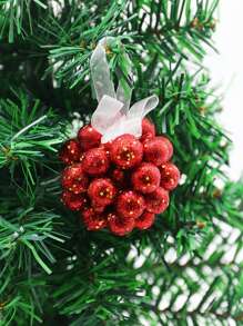 1pc 3d Christmas Foam Ball With Gold Powder Sprinkle Decoration Ball, Creative Mini Christmas Tree Decorations Best Home Decor Christmas Decorations Room Decor Winter - Red - View 1