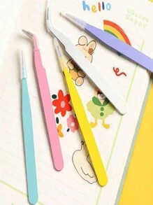 2 cái/bộ Nhíp Bằng Thép Không Gỉ Đồng Màu, Dụng Cụ Dán Sổ Tay Đa Năng Đơn Giản Cho Văn Phòng, Trường Học, Tài Khoản Cầm Tay - Màu tím - Xem 8