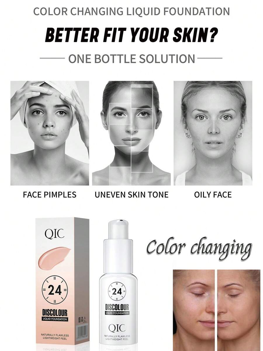 Color Changing Liquid Foundation Hides Wrinkles & Lines, BB Cream