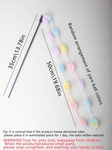 1pc Colorful Ball Cat Teaser Wand Toy With Bell - Multicolor - View 5