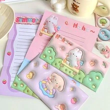 1 set con patrón de dibujos animados Sobre con Papel carta Kit para DIY diario - Multicolor - Ver 3