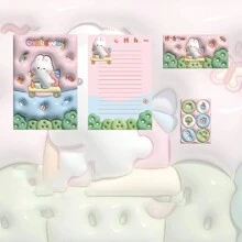 1 set con patrón de dibujos animados Sobre con Papel carta Kit para DIY diario - Multicolor - Ver 1