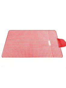 1 件折叠野餐毯沙滩包，大型家庭野餐和户外沙滩毯机，可洗加厚格子防沙草防水可折叠露营沙滩垫，非常适合露营、家人和朋友出游！ - 紅色 - 查看 4