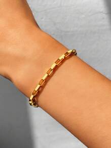 Pulsera De Pareja Con Estilo Gótico Chapada En Oro De 18k De Acero Inoxidable Para Mujeres, Regalo De Aniversario