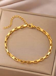 Pulsera De Pareja Con Estilo Gótico Chapada En Oro De 18k De Acero Inoxidable Para Mujeres, Regalo De Aniversario