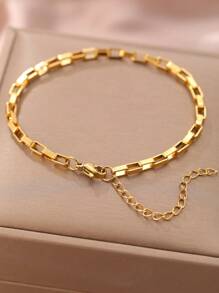 Pulsera De Pareja Con Estilo Gótico Chapada En Oro De 18k De Acero Inoxidable Para Mujeres, Regalo De Aniversario