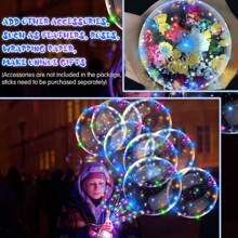 10 PIEZAS Globos luminosos LED transparentes, globos de burbujas con luces de cuerda para decoraciones de cumpleaños, bodas y fiestas (Coloridos), de vuelta a la escuela, Día de San Valentín - transparente - Ver 4