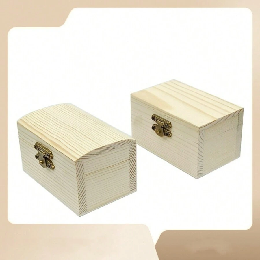 珠寶收納盒木盒禮品盒 - 米色 - 查看 1