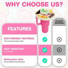 1入組矽膠零食碗，適用於真空杯40安士，4個隔層零食托盤，杯子零食架，可重複使用的杯子配件（不含杯子），野營必備 - 白色 - 查看 8