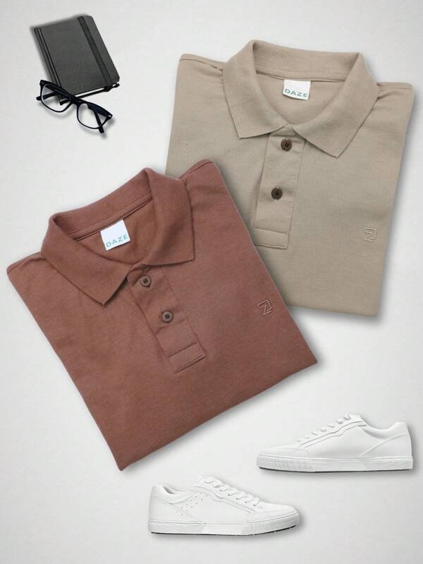 Camisa Polo Masculina Piquet 2 Peças Dia dos Pais