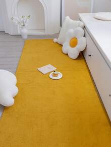 1 Pieza Alfombra Peluda, Alfombra De Dormitorio, Gran Tapete De Estilo Nórdico Ins, Cojín Del Hogar, Alfombra De Mesa De Café De Sala De Estar, Habitación De Niños - Amarillo - Ver 2