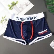 4 cái/bộ Nam In Chữ cái Quần đùi nam - Nhiều màu - Xem 5