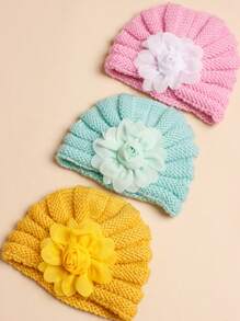 3 Piezas Gorro Tejido Para Bebé - Multicolor - Ver 2