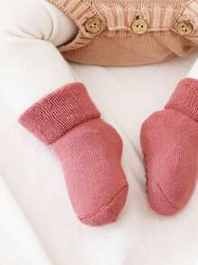 7對加厚舒適保暖的嬰兒秋冬袜子,帶有防滑設計,適合學步的幼兒 - 彩色 - 查看 2