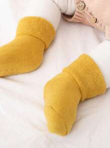 7對加厚舒適保暖的嬰兒秋冬袜子,帶有防滑設計,適合學步的幼兒 - 彩色 - 查看 4