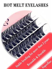 Miss Wink Dicker gewellter 60D/Weizenähren selbst veredelt Wimpern Set mit 48/60 Stück 12-16mm gemischter Länge, wasserfest, Sable Haare, europäisch und amerikanisch natürlich stereoskopisch kompakt tragbar zum Selbstmachen, geeignet für tägliches Make-up und Ausgehpartys