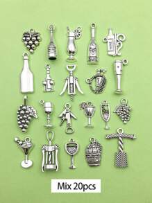 10/13/20/50/100 stuks willekeurige gemengde antieke zilveren emaille legering rode wijn wijnglas kurkentrekker charme DIY hanger voor armband ketting oorbellen sieraden maken accessoires sieraden benodigdheden