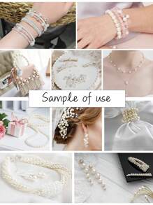 1950pcs/Set 5 Sizes Fashionable Simple Round Faux Pearl Loose Beads With Holes, Used For Jewelry Making, DIY Bracelet, Necklace, Crafts, Sewing Accessories, Vase Filling, 4mm, 6mm, 8mm, 10mm, 12mm - Beige - View 4