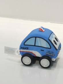 Police Car Inertial Miniature Toy With Removable Washable Fabric Cover, Cute Cartoon - Blue - View 6