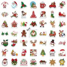 1包100個聖誕主題塗鴉貼紙,可用於裝飾汽車車窗、行李箱、吉他,diy防水節日貼紙 - 彩色 - 查看 4